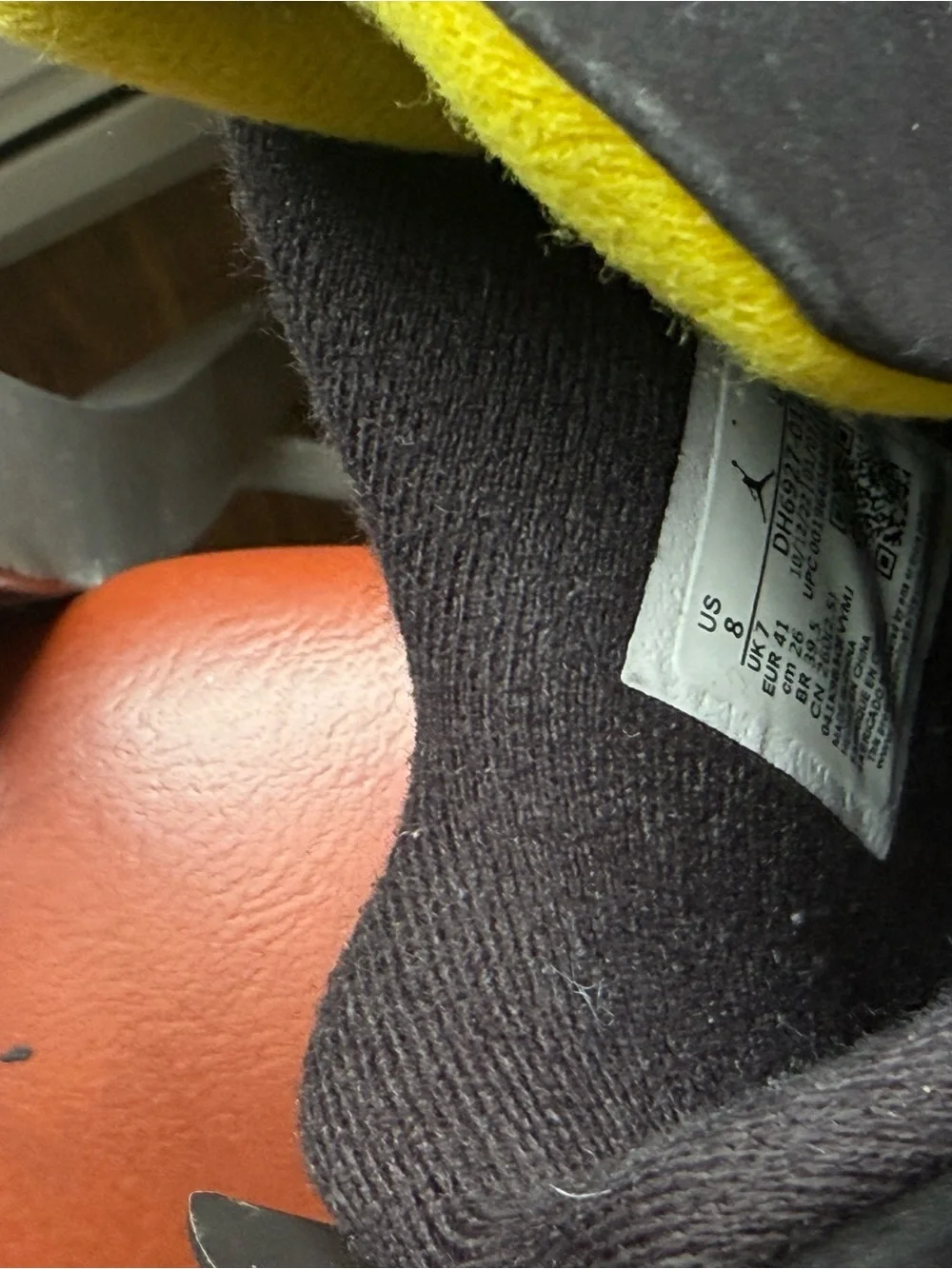 Jordan Men’s Black and Yellow Retro Sneakers